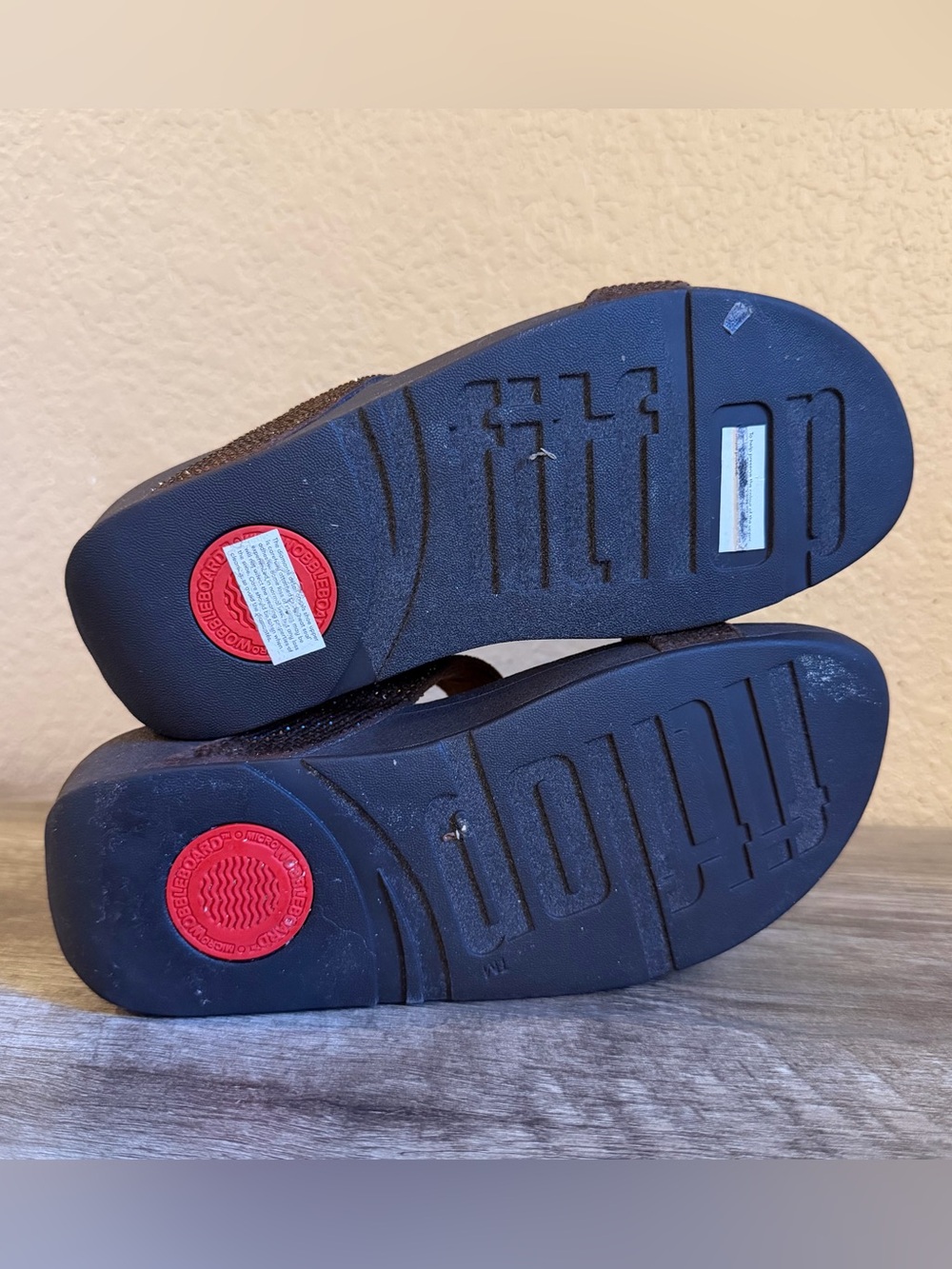 FitFlop Lottie Shimmercrystal Slides Brown Size 8 - Picture 8 of 9